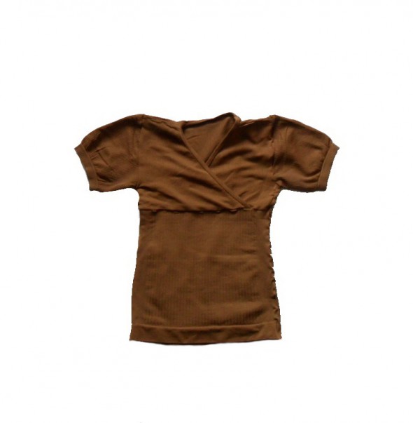 Bluzka brązowa elastyczna 134