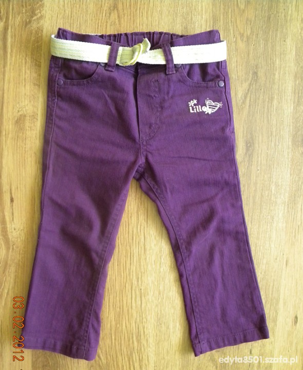 Fioletowe spodnie na 92 cm