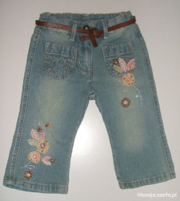 Nowe Spodnie dla dziewczynki haftowane r 74 80