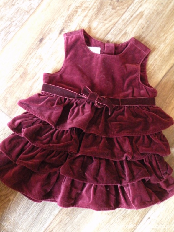 H M bordowa sukienka r 80 kaskada falban