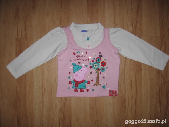 104 110 cm GEORGE peppa pig podwójna bluzeczka