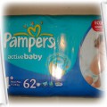 PAMPERS 4plus 62szt active baby i GRATISY