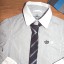 Koszula NEXT 98 w paski białe mankiety i krawat