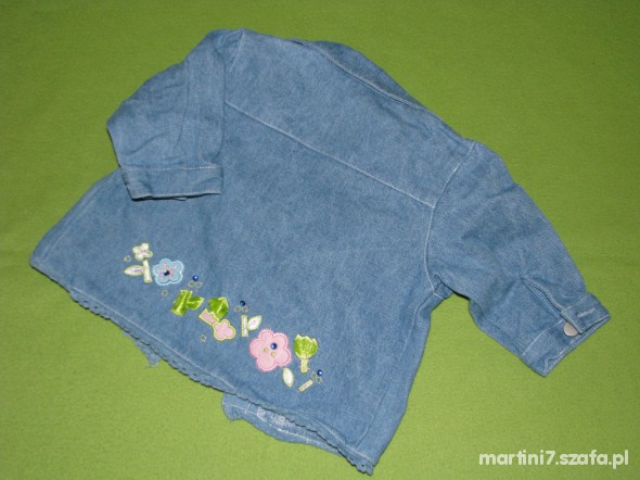 kurtka jeans floral 68 74cm