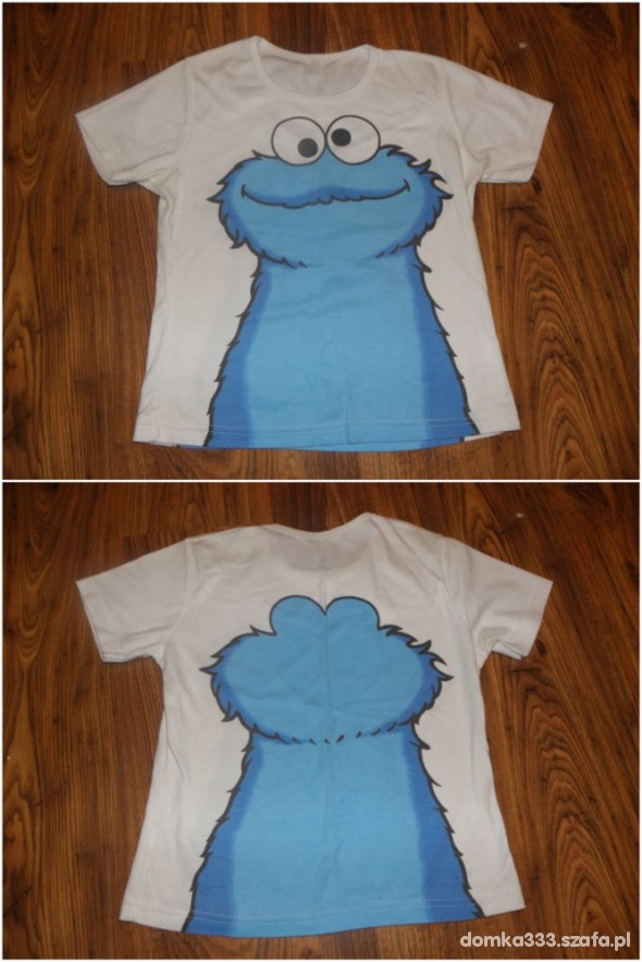 CIASTECZKOWY POTWÓR KOSZULKA i kolczyki DECOUPAGE