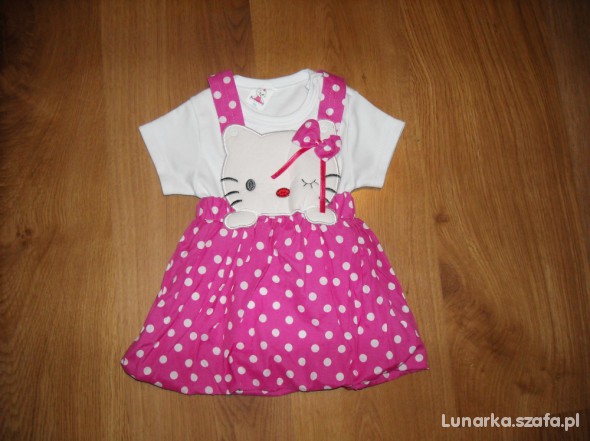 Komplet Hello Kitty sukienka bombka i t shirt 86cm