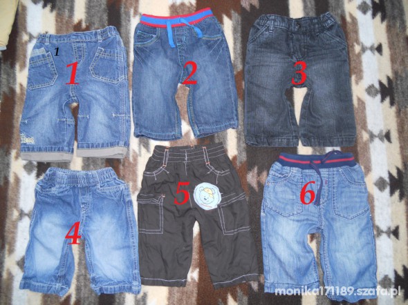 spodnie 0 do 9 mies od 1zł za sztuke okazja
