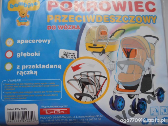 Pokrowiec przeciwdeszczowy folia na wózek spacerow