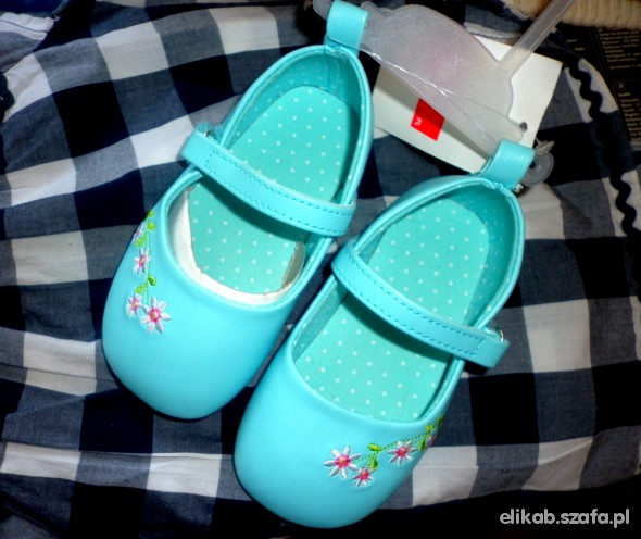 H&M niebieskie buciki dla dziewczynki