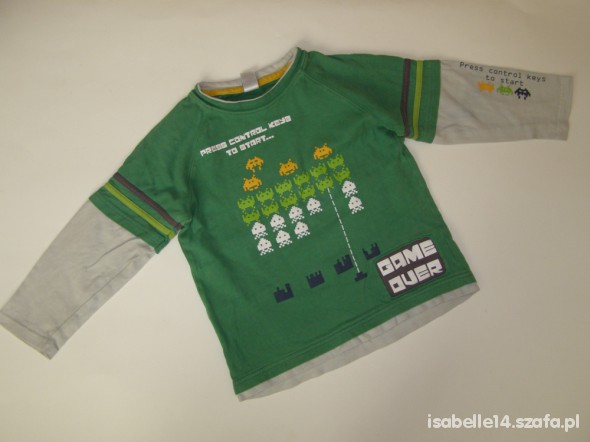 110 116 BLUZKA Z ROBOTAMI ZIELONA