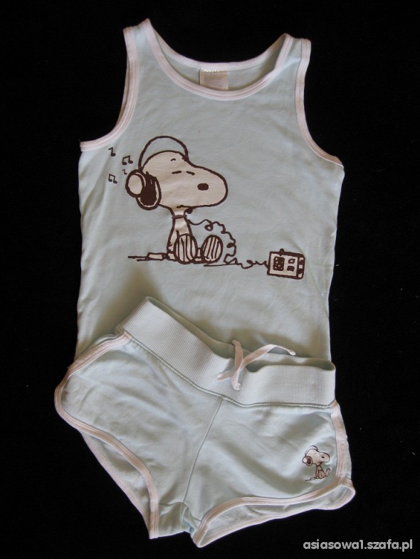 Błękitna piżamka SNOOPY H&M 134 140