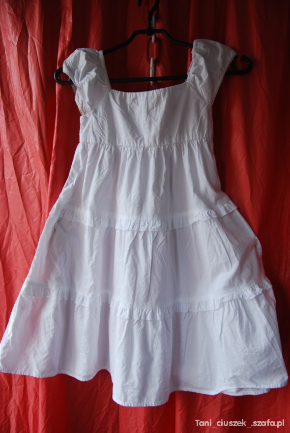 biała sukienka dla dziewczynki 128