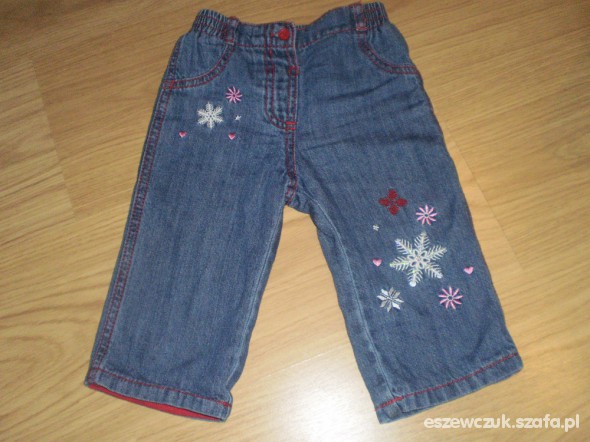 Spodnie jeansowe z wyszywanymi kwiatkami