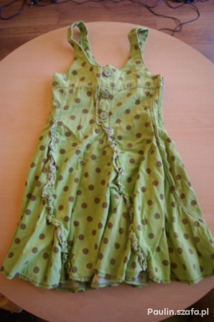 Śliczna zielona sukienka 7lat 122cm Next