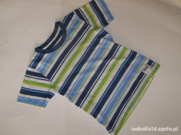 122 BLUZKA W PASECZKI NA LATO NIEBIESKI ZIELEŃ