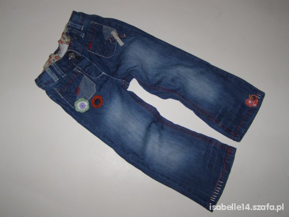 92 NEXT SPODNIE Z APLIKACJAMI CIENKI JEANS