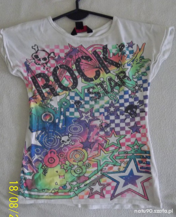 Rockowa koszulka dla dziewczynki 128cm