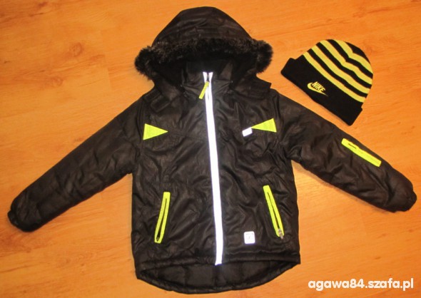 Zimowa kurteczka 5 10 15 r128 czapka NIKE gratis