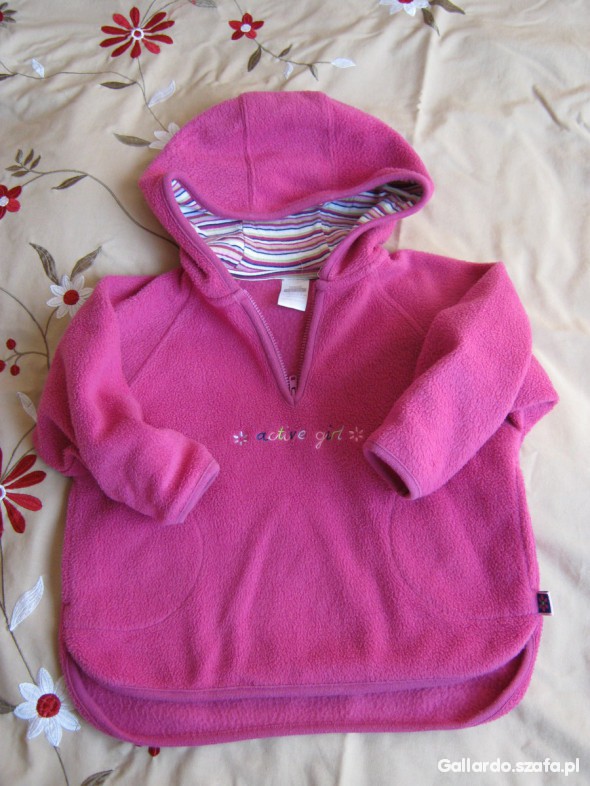 Różowy śliczny polar z kapturem R 98