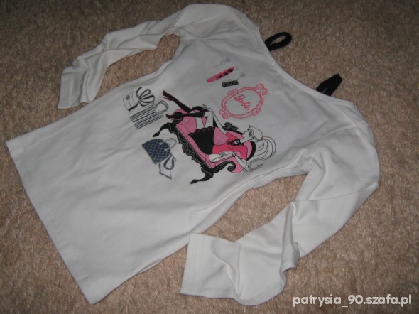 biała bluzeczka Barbie na 134cm