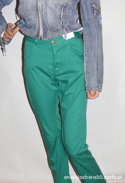 152cm NOWE spodnie zielone 12 lat