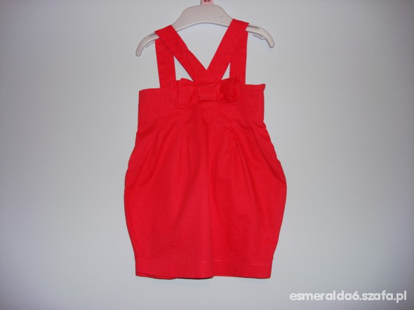 Czerwona sukienka na szelkach 92 cm