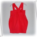 Czerwona sukienka na szelkach 92 cm