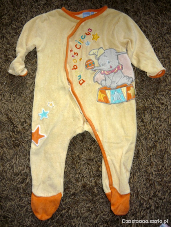 DISNEY ŻÓŁTE ŚPIOSZKI Z DUMBO WELUROWE 9 12miesiec