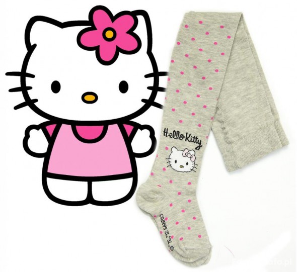 NOWE SZARE RAJSTOPY HELLO KITTY