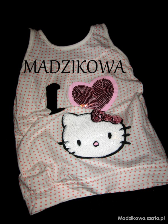 bluzka czarna hm tunika hello kitty 92 104