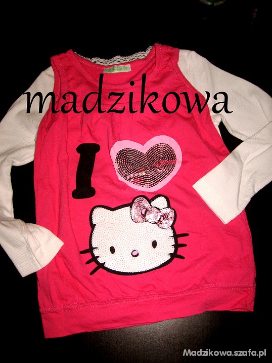 HELLO KITTY CEKINOWY KOTEK TUNIKA 92 104