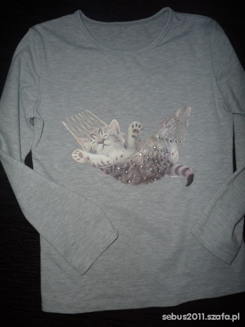 bluzka z kotkiem cyrkonie 6 7 l
