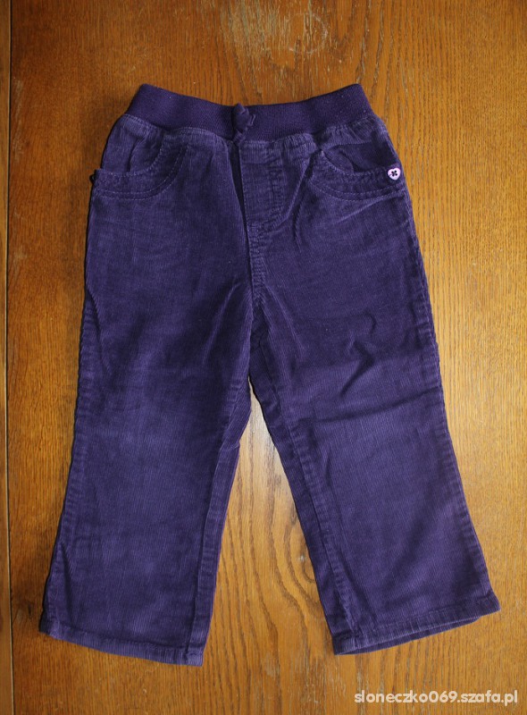 CHEROKEE fioletowe sztruksowe spodnie rozm 92