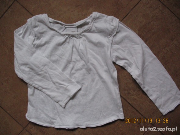 bluzeczka Next koszulk biała bawełniana 110cm