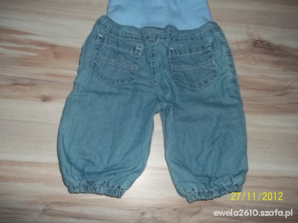 jeansowe spodnie na posdzewce