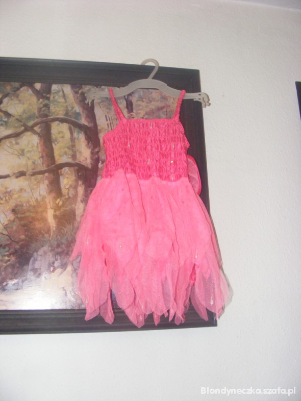 Sukienka dla dziewczynki ze skrzydełkami wróżka