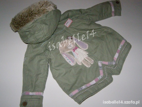 86 92 NEXT KURTKA PARKA Z KRÓLIKIEM KHAKI