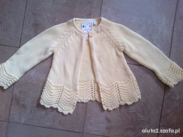 sweterek bolerko żółte na 1 guzik 1824m bdb