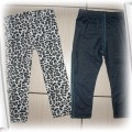Leginsy w panterkę i a la jeans 86 92 cm