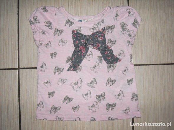 H&M Różowa bluzka z kokardą 86 92