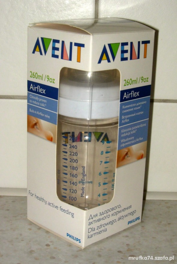 Avent 260 ml ze smoczkiem nr 1