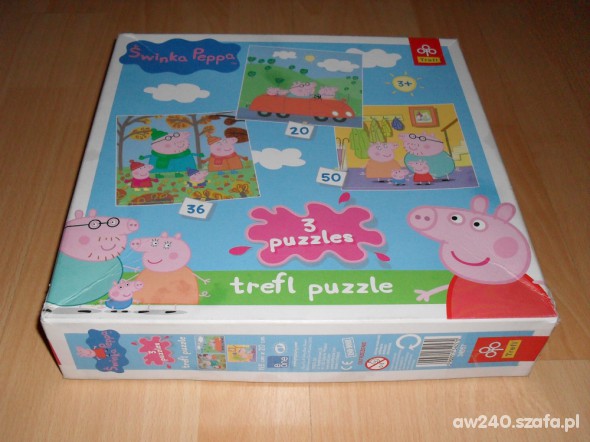 Puzzle Świnka Peppa 3w1 203650 plus gratis