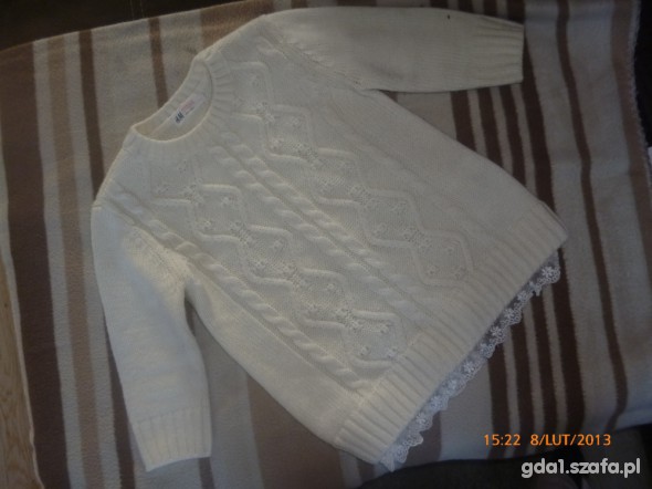 sweter z koronka 92 hm