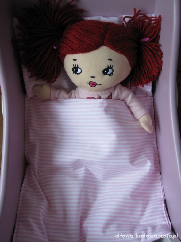 Śpiworek dla lalki z angielskiej bawełny w paski