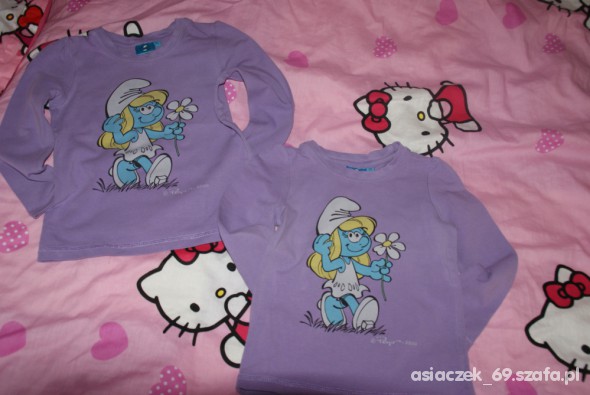 DWIE BLUZECZKI ZE SMERFETKĄ 92CM