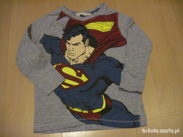 H&M 1 do 2 lata bluzka dł rękaw Superman