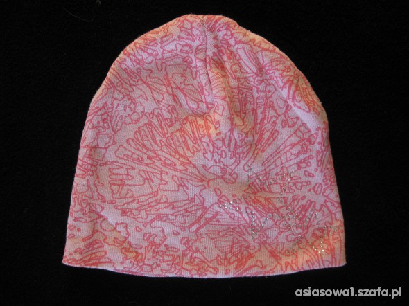 Różowa czapka w geometryczne wzory H&M 152 170