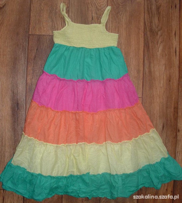 NAJMODNIEJSZA SUKIENKA MULTICOLOR 116 CM CUDO