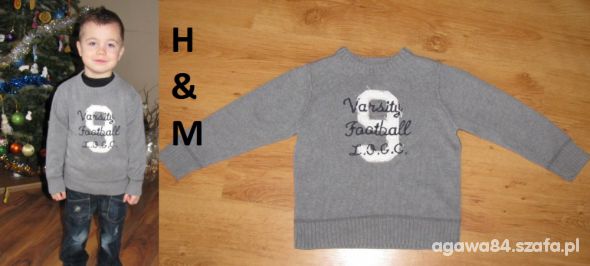 H&M sweterek 98na104 siwy