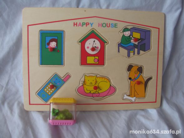 puzzle drewniane plus gratis fisher price